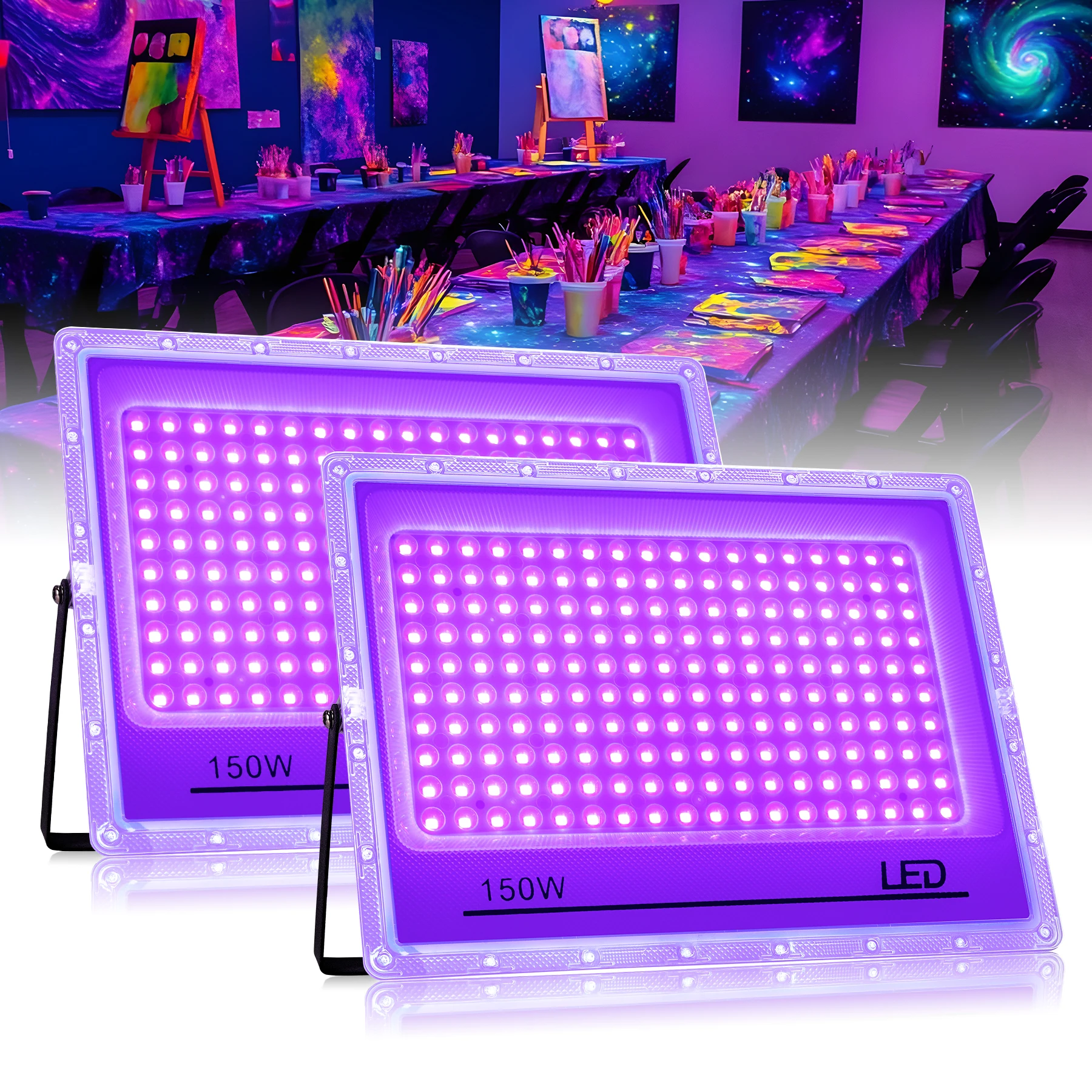 ตัวเลือกสินค้า ไฟ LED สีดำ 50W 100W 150W สำหรับกลางแจ้ง