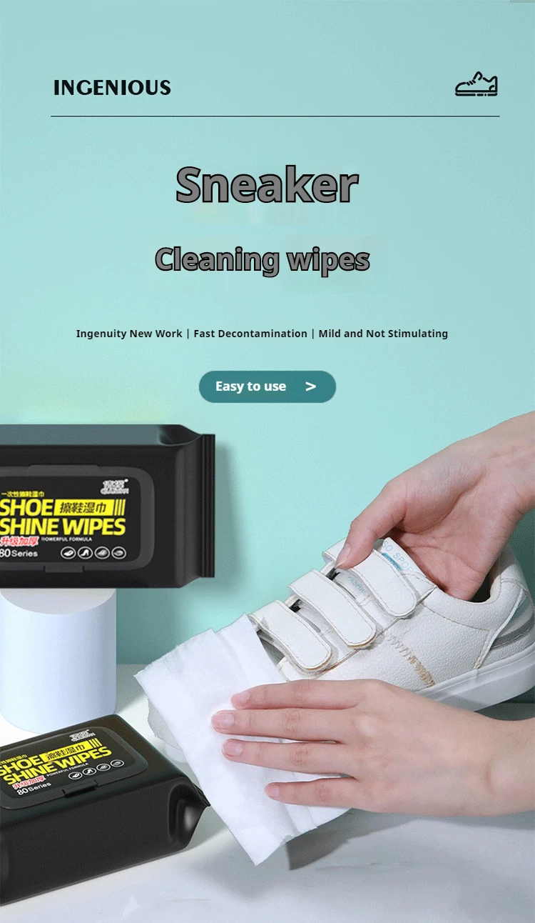 Portable Outdoor Shoe Cleaner Wipes Powerful Disposable Sneaker Cleaning Cloths for White Shoes Sneakers Cleaning Kit