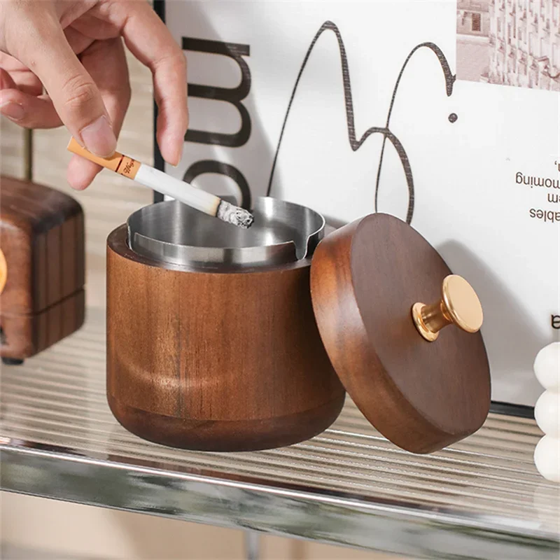 

Ветрозащитная пепельница, органайзер, деревянный Водонепроницаемый Чехол, специальный с пепельницей, портативный для автомобиля, твердые сигареты, дома