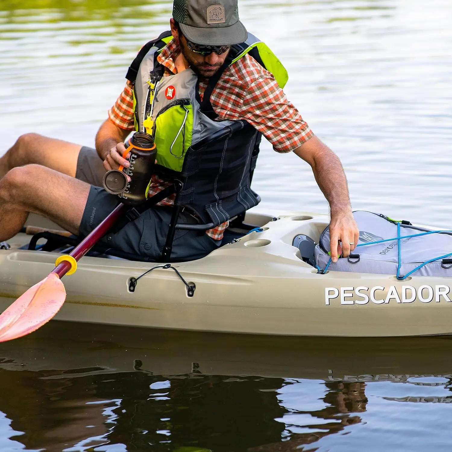 Sit on Top Fishing Kayak with Adjustable Lawn Chair Seat Large Front and Rear Storage 10' 6"