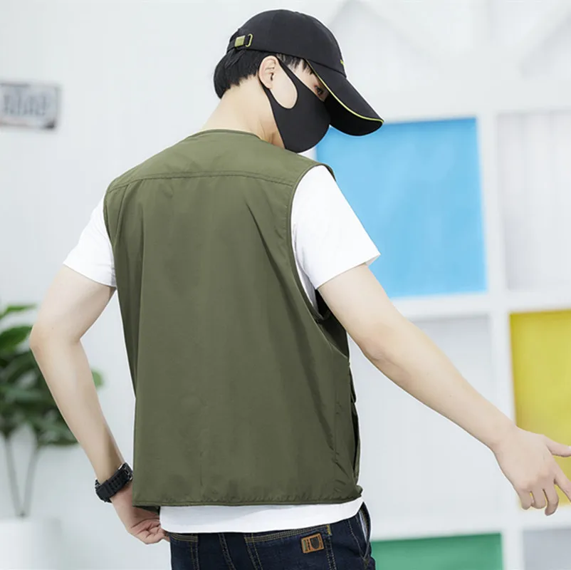 New Men'S Spring Autumn Thin Casual Breathable Vest Fashionable And Versatile Outdoor Quick Drying Shoulder Sleeveless Waistcoat