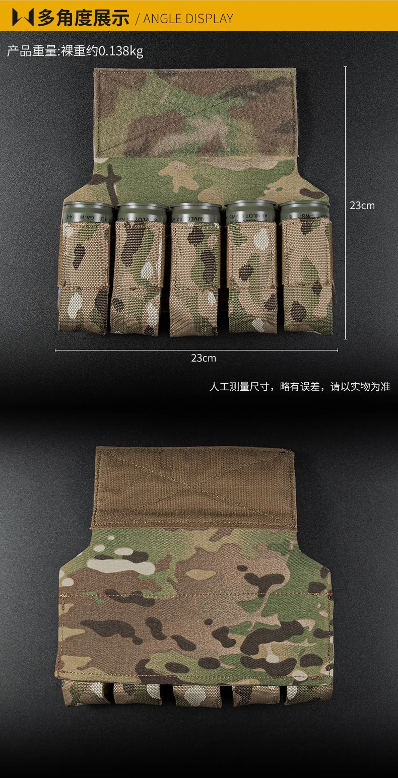 Taktische 40MM 5 stücke Flash Bang Aufhänger 5 Runden Quintuplet Beutel Lagerung Tasche Bauch Haken Schleife Jagd Weste brust Rig Zubehör – Detail 1