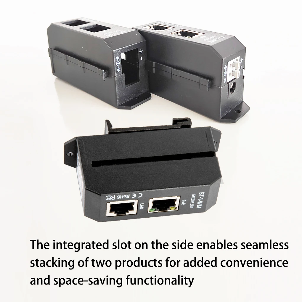 DIN Rail Single Port 2.5 Gigabit PoE Injector 802.3af/at/bt Negotiation Up to 90W Output PoE++ For PTZ IP Cameras High-end AP 6