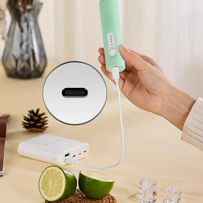 Milk Frother Handheld 3 Speeds Mini Milk Frother Wand Rechargeable Foam Maker For Quick Preparation Mini Blender For Drink Hot