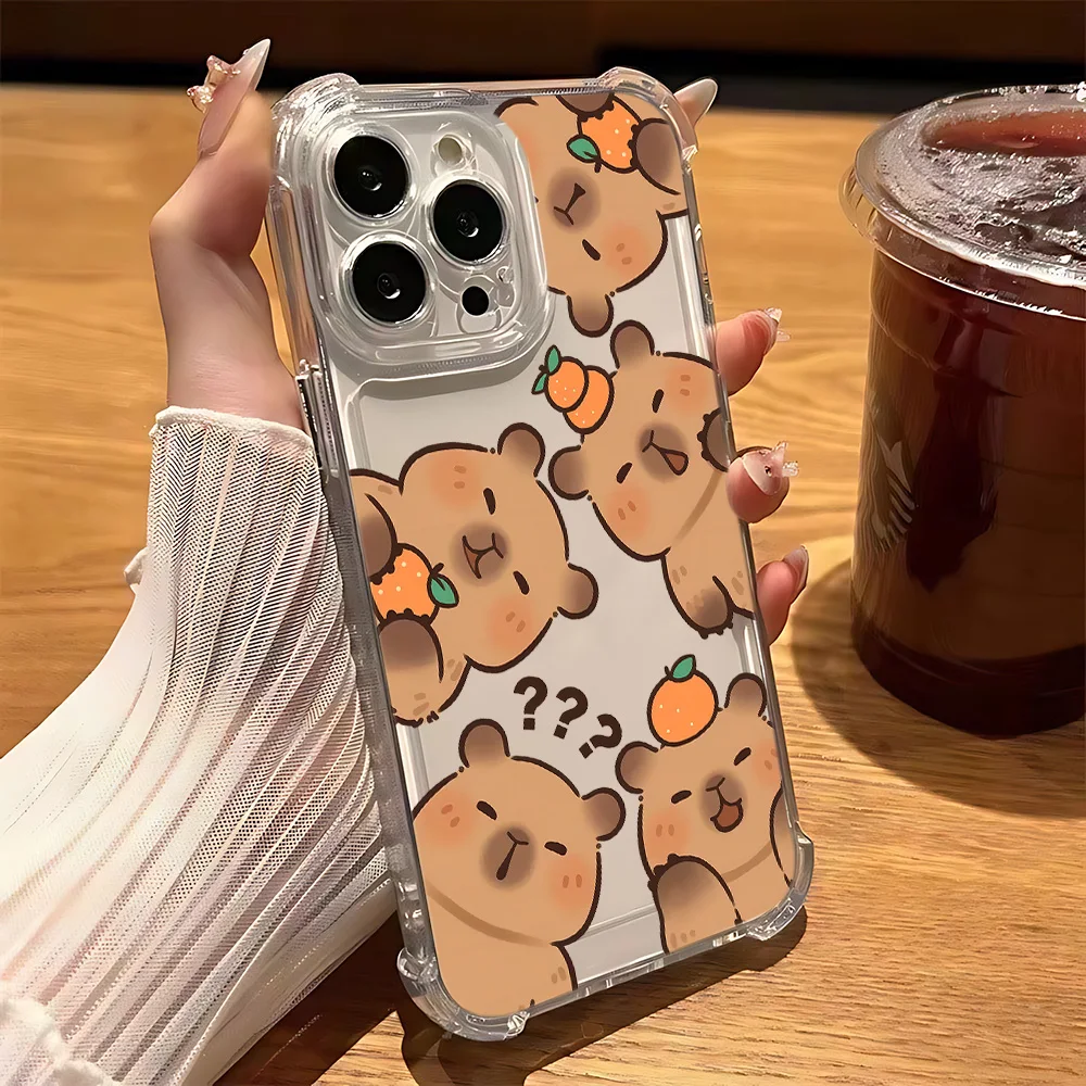 Capybara Cartoon Clear Anti-Fall Phone Case