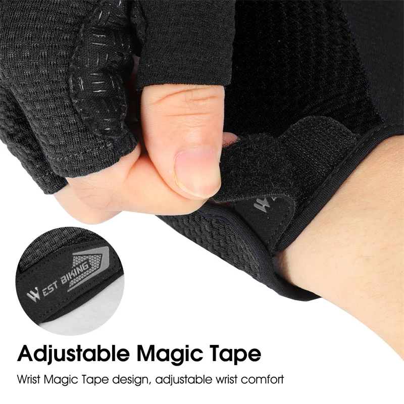 WEST BIKING MTB Road Bike Gloves Half Finger Anti Slip Cycling Gloves Motorcycle Men Sport Fitness Bicycle Fingerless Gloves 5