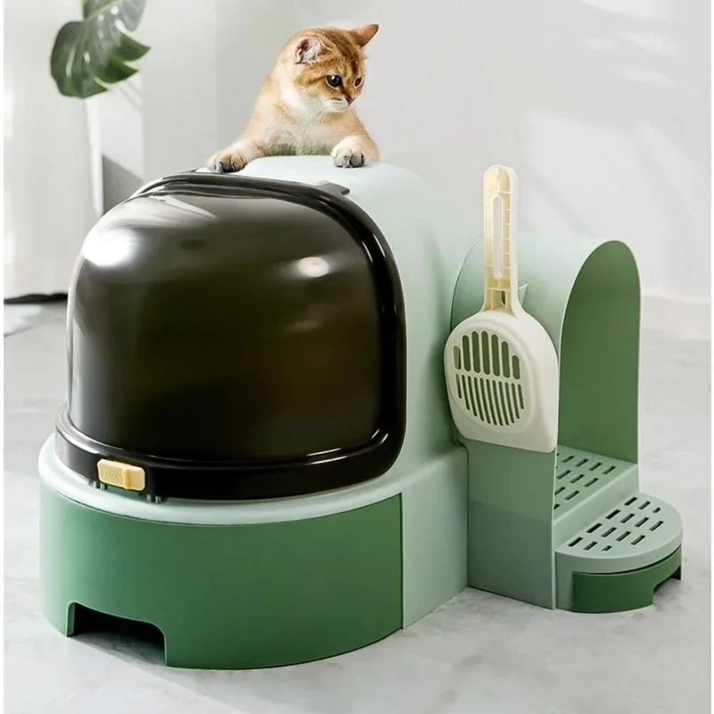 

Super Large Drawer-Style Cat Litter Box Fully Enclosed Corridor Litter Tray Sand-Proof Cat Toilet Flip-Top Design Cat Pan