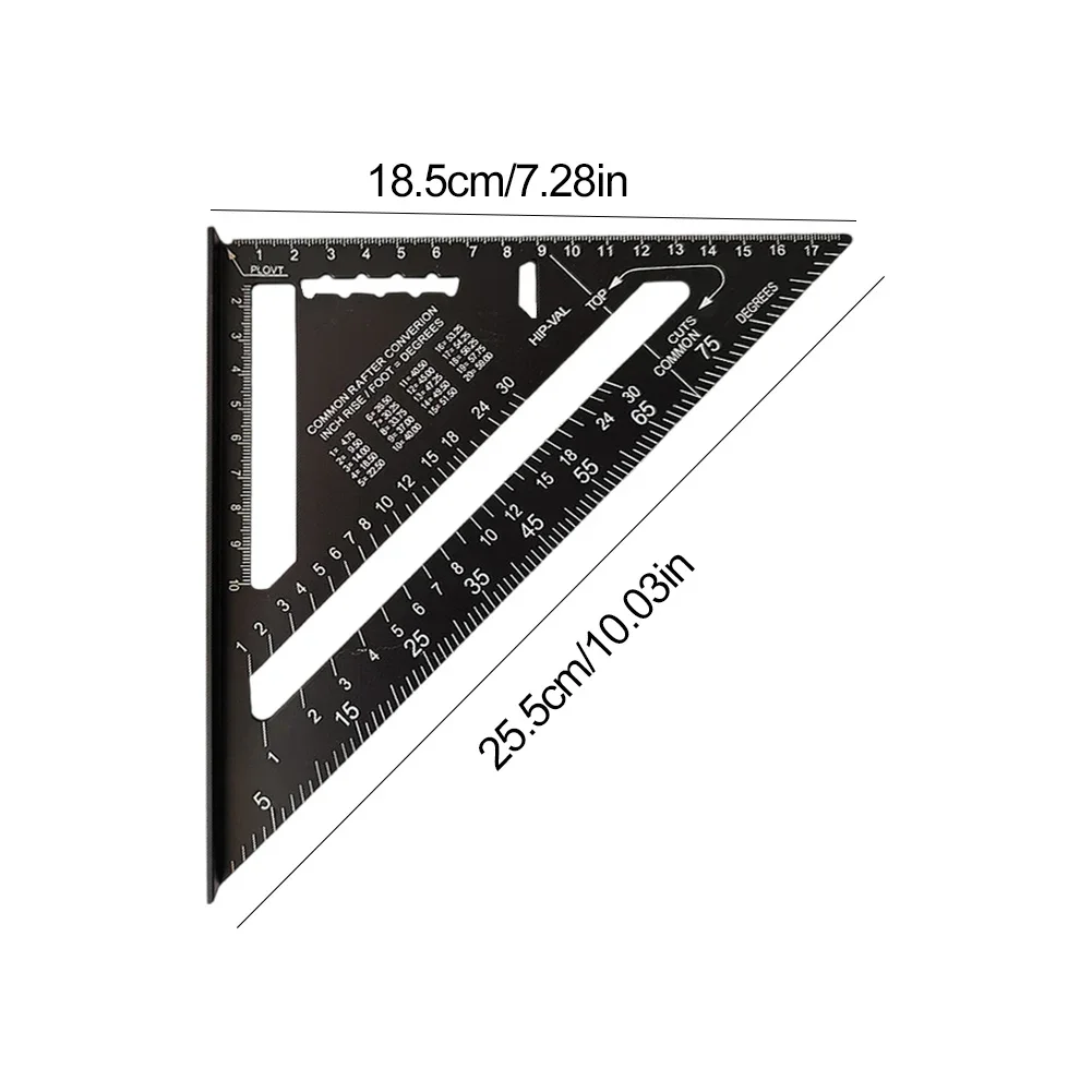 Aluminum Alloy 7 Inch Triangle Ruler for Woodworking and Carpentry