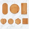 Wooden Tray Multi Bamboo Multi Shape Wooden Holder Pot Tray Coffee Coaster Home Garden Decor Photography Props 6