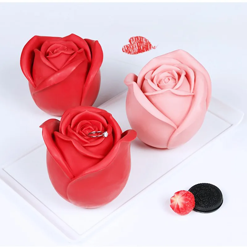 3D Rose Silicone Molds, 2PCS Big Rose Resin Candle Mold, Bloom Flower  Silicone Fondant Mold for Handmade Chocolate Candy Cake Dessert Soap Wax  Candle