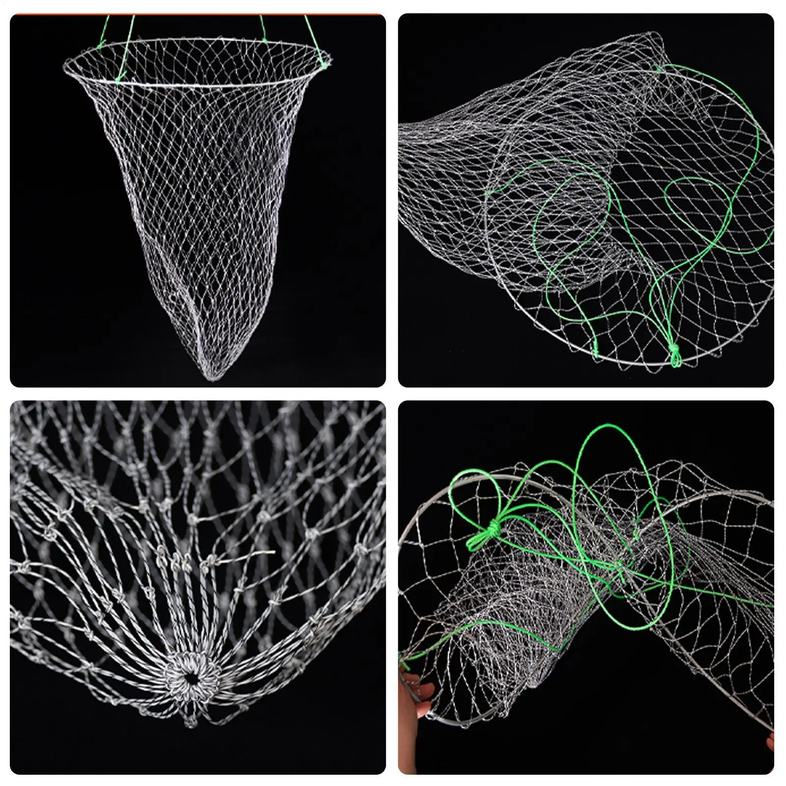 Casting Net For Bait Fish Crab Cages With Large Mesh Round Shrimp Nets Bait Trap Fish Cast Nets For Fishing Quick Drying Heavy
