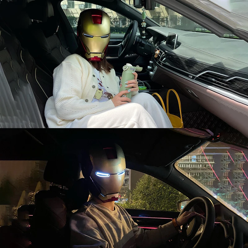 Neuer 1:1 Iron Man Elektrohelm, mehrteiliges, manuell zu öffnendes Helmmodell, leuchtend, Spielzeug für Erwachsene und Kinder, Geschenk – Detail 5