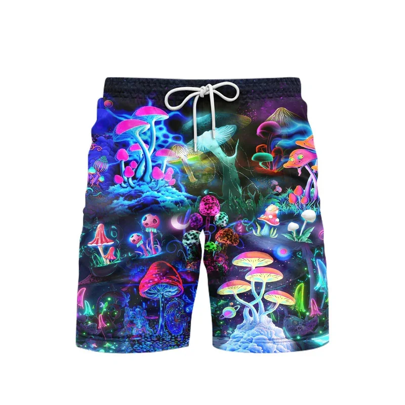 Fantasy Mushrooms 3D Print Beach Short For Men's Hip Hop Street Shorts Harajuku Personality Fashion Colorful Pattern Plant Pants 4