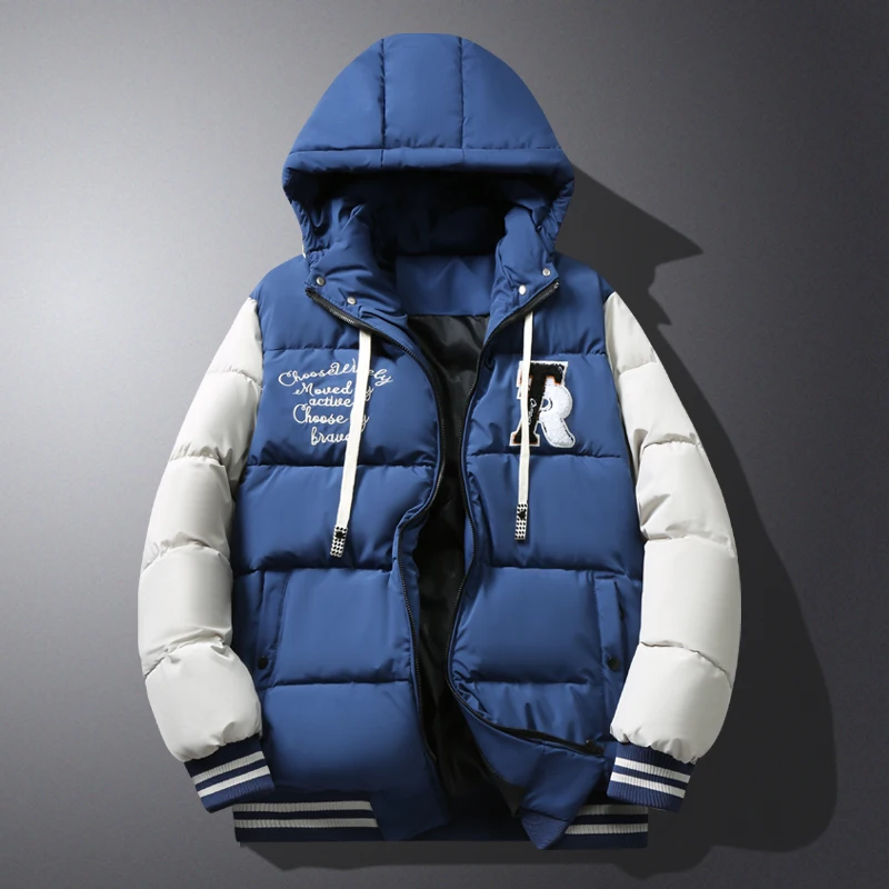 

Warm Jacket Men Windbreaker 2023 New Winter Detachable Hooded Parkas Male Fashion Casual Lightweight Cotton Padded Jackets Coats