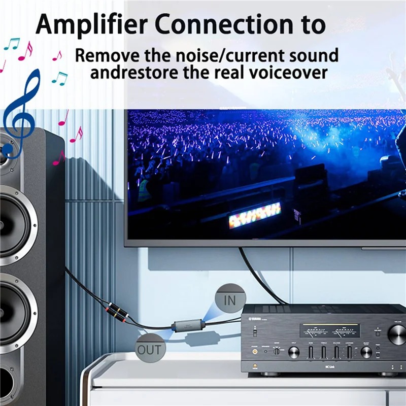RCA 오디오 아이솔레이터용 APPLIA-5X AV100C 공통 접지 잡음 필터 3.5Mm 간섭 방지 잡음 제거기