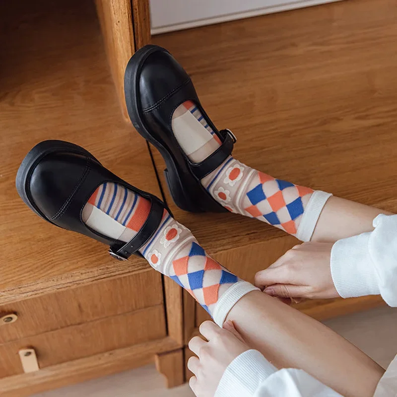 Transparent socks Floral socks Fashion socks Korean Lace Flower Silk Socks Long Socks