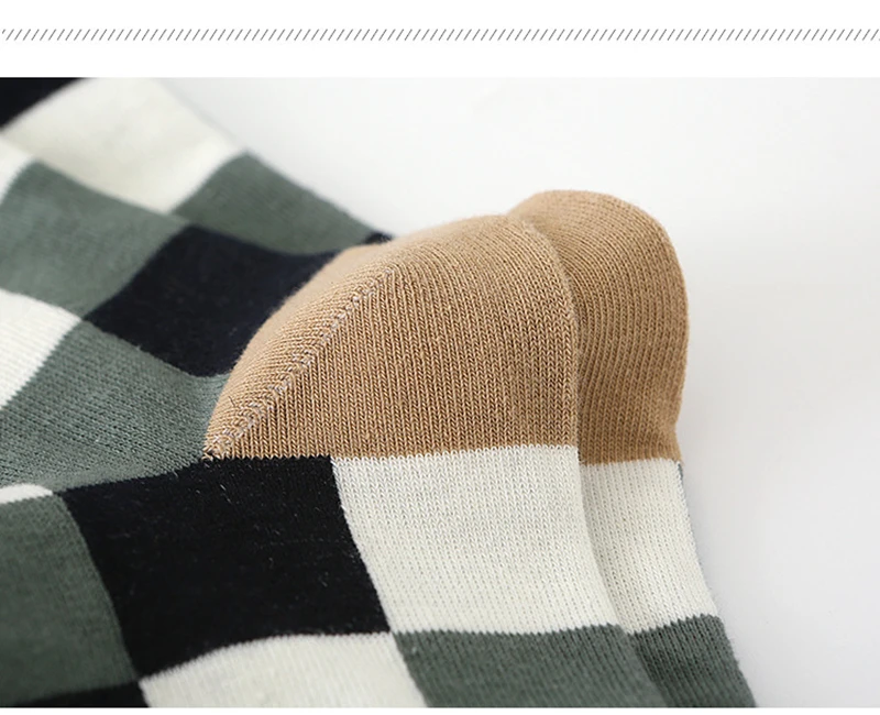 1 Paar lässige Business-Herrensocken, buntes Gitter, gekämmte Baumwolle, Gentleman-Socken, Herren, britischer Stil, Herbst und Winter, warme Socken – Detail 19