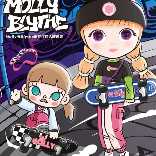 New Arrival POP MART Molly Blyth BJD Doll Skateboard Slide Big Size Anime Doll Joint Body Toys Girl Gift Popmart Action Figure 6