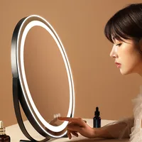 Bathroom Makeup Mirror Lights Lighted Cosmetic Vanity Mirror with Led Lights for Dressing Portable Vanity Mirror Light Round 1