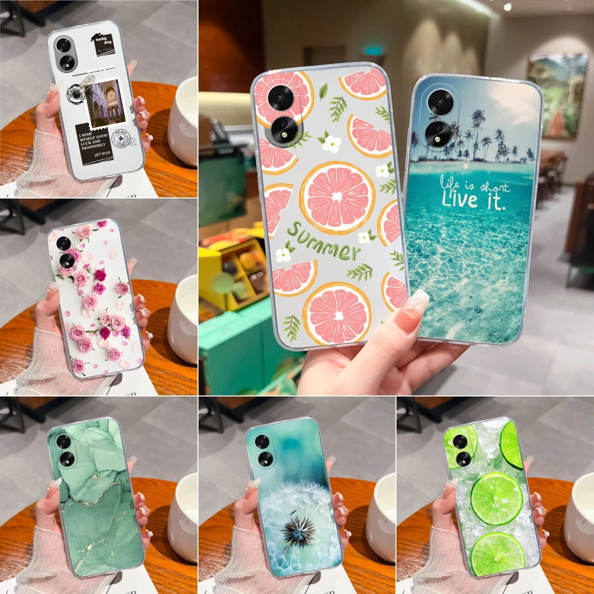 Custodia Di Lusso Per Oppo A38 4G A98 5G Summer Cool Orange Silicone Soft Tpu Cover Posteriore Protezione Per Fotocamera Coque Per A 38 A 98 Funda