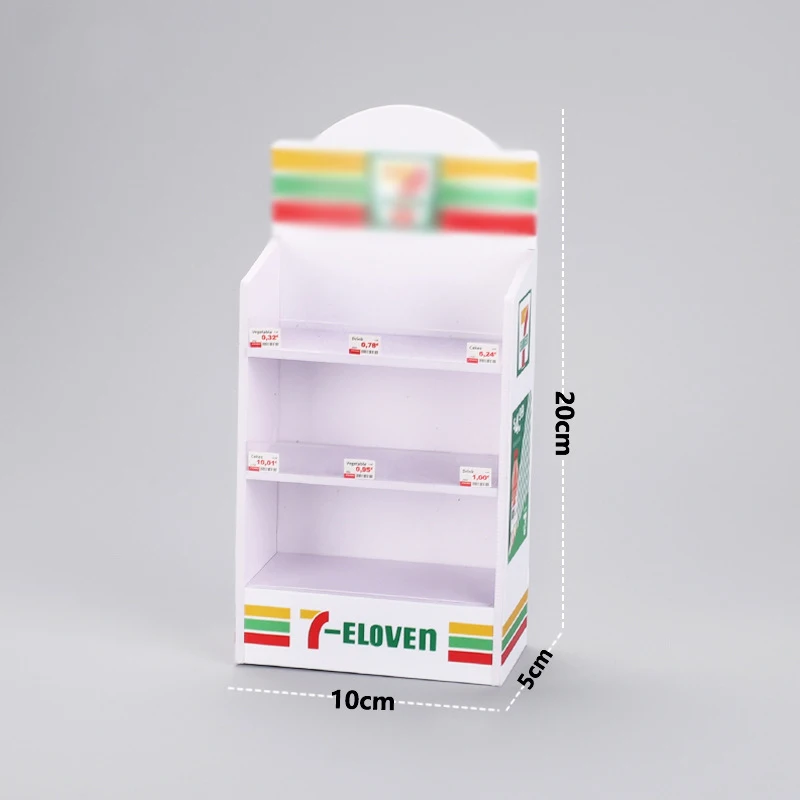 スーパーマーケットの店のミニチュアかわいい棚、シミュレーション
