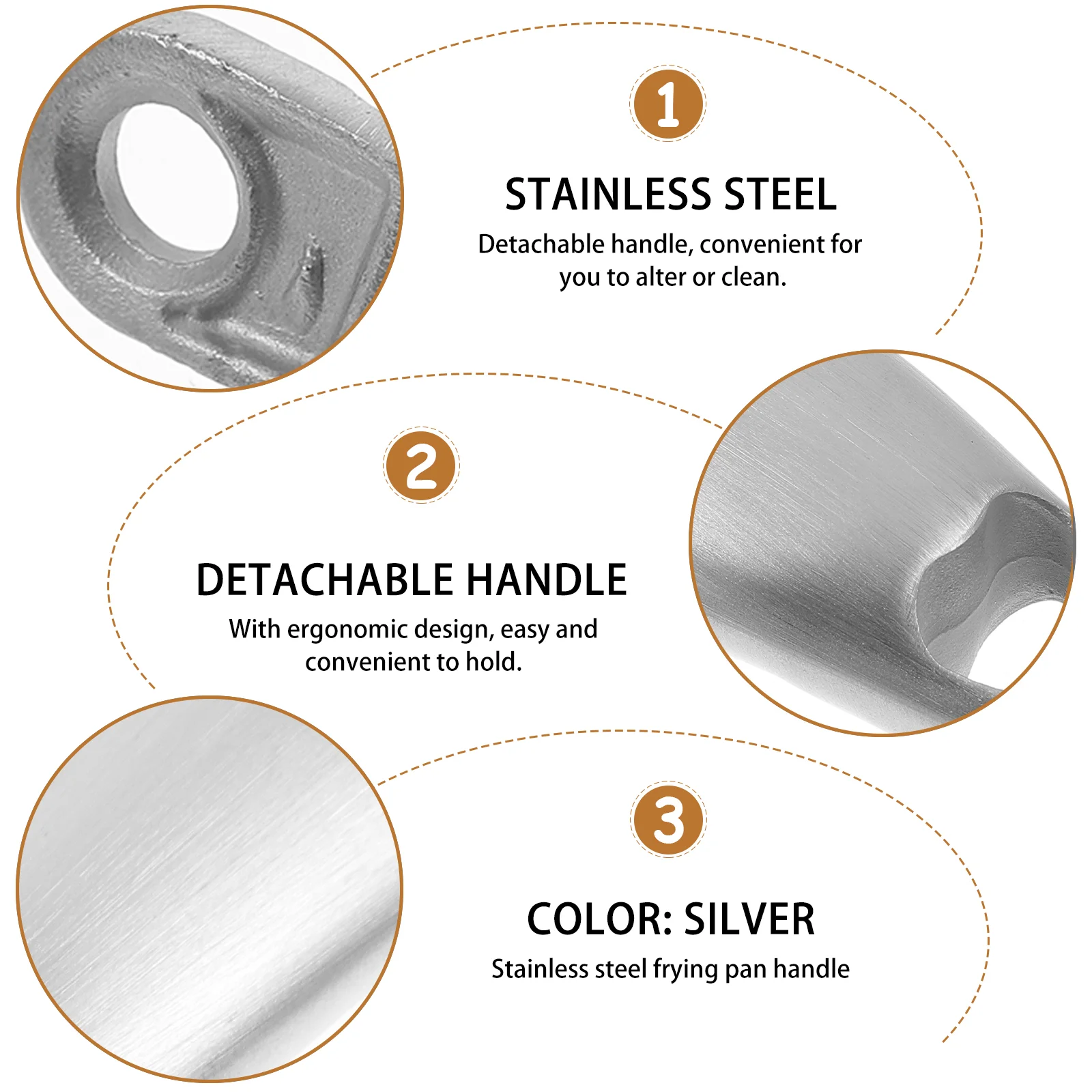 Stainless Steel Anti Scalding Detachable Pot Handle