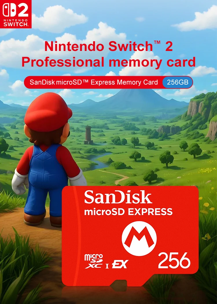 SanDisk Professional Nintendo Switch 2 MicroSD EXPRESS Karte 256GB Original Flash-Speicherkarte für Switch2 Spielkonsole Max 880MB/s – Detail 3
