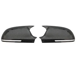 Sleek Glossy Black Rearview Mirror Cover Caps - Set of 2 (Carbon fiber pattern)
