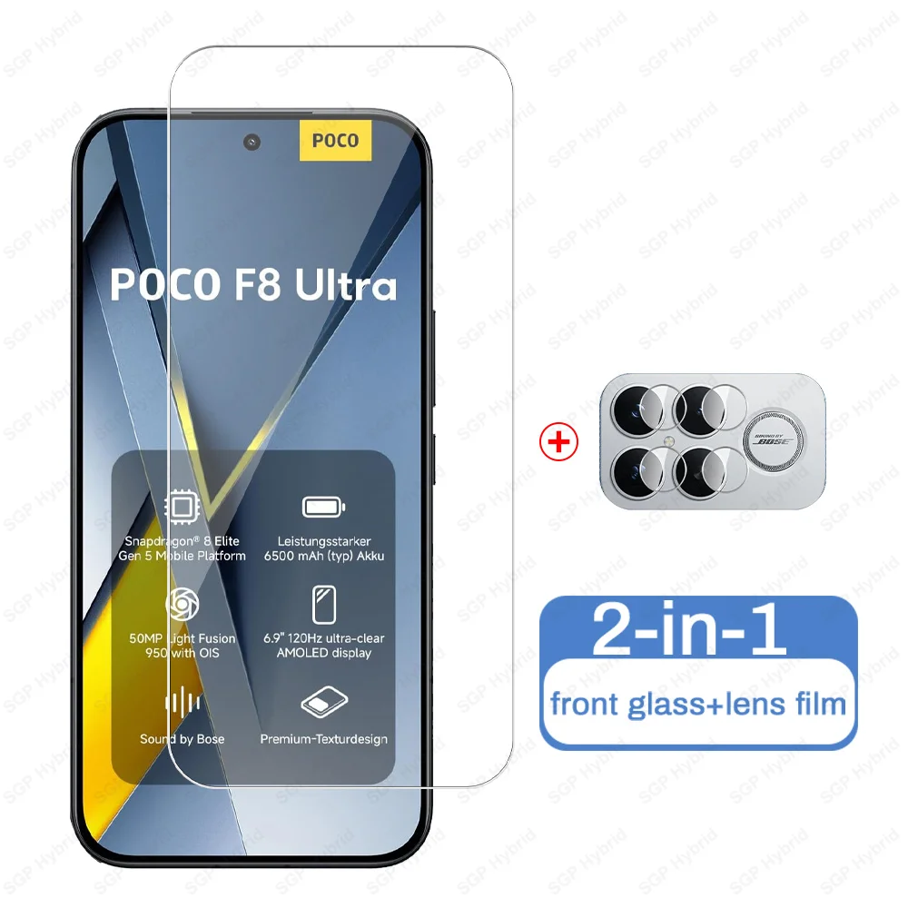 Чохол із загартованого скла 2 в 1, зручний для Xiaomi POCO F8 Ultra 5G, захисна плівка для екрана POCOF8 Ultra Little F8 Ultra 5G Camera Film