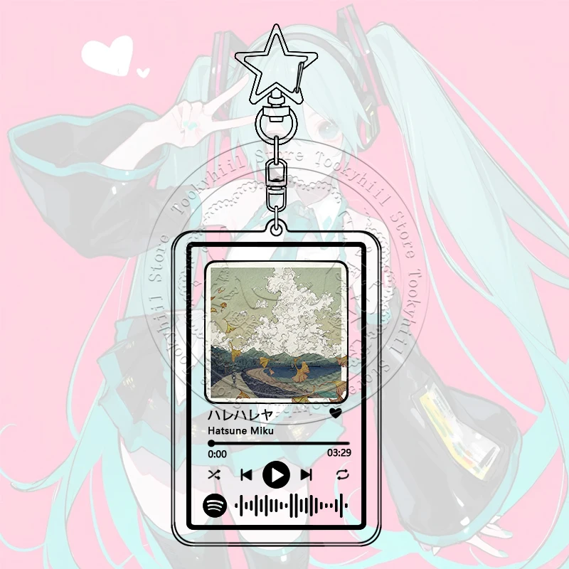 Hatsune Miku Music Keychain - Stylish Portable Pendant and Backpack Decor Accessories
