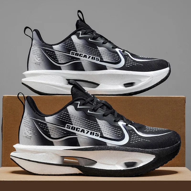 Unisex Lightweight Breathable Running Shoes - Cushioning and Wear-Resistant Technology, White/Blue/Orange Combination, Low-Top Mesh Design Suitable for Marathon, Sprint and Casual Wear - All-Season Sneakers, Flexible Rubber Sole