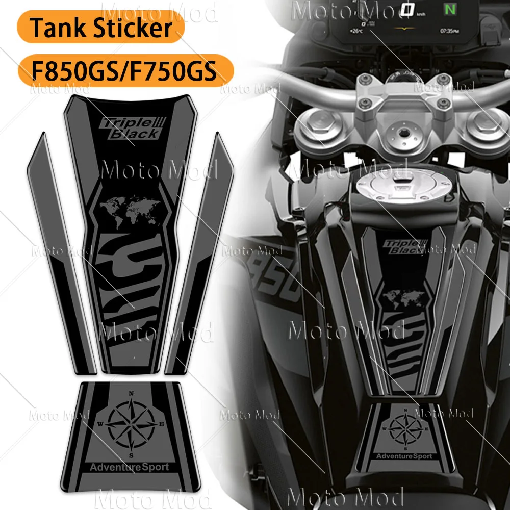 3D наклейка на бак мотоцикла для BMW F850GS F750GS F 850 750 GS, протектор, тройная черная наклейка 40 лет 2020-2024