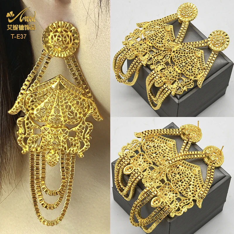WOMEN GOLD PLATED JHUMKA WEDDING FLORAL 3