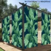 1 pc Outdoor Curtains, Waterproof QutdoorGarden Curtains, Modern Minimalist StyleNature Theme Yard Curtains, Tropical PlantPatte 2