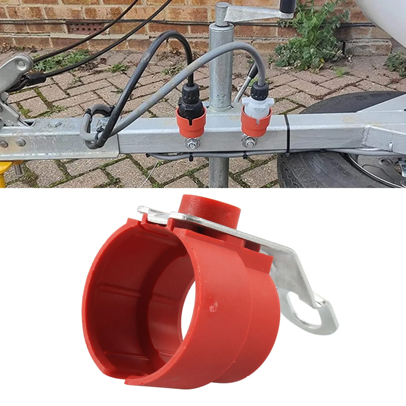 Red Trailer Plug Holder 7 pin /13 pin Trailer Connector Parts Mounting On Drawbar Parking Cover Accessories trailer plug holder