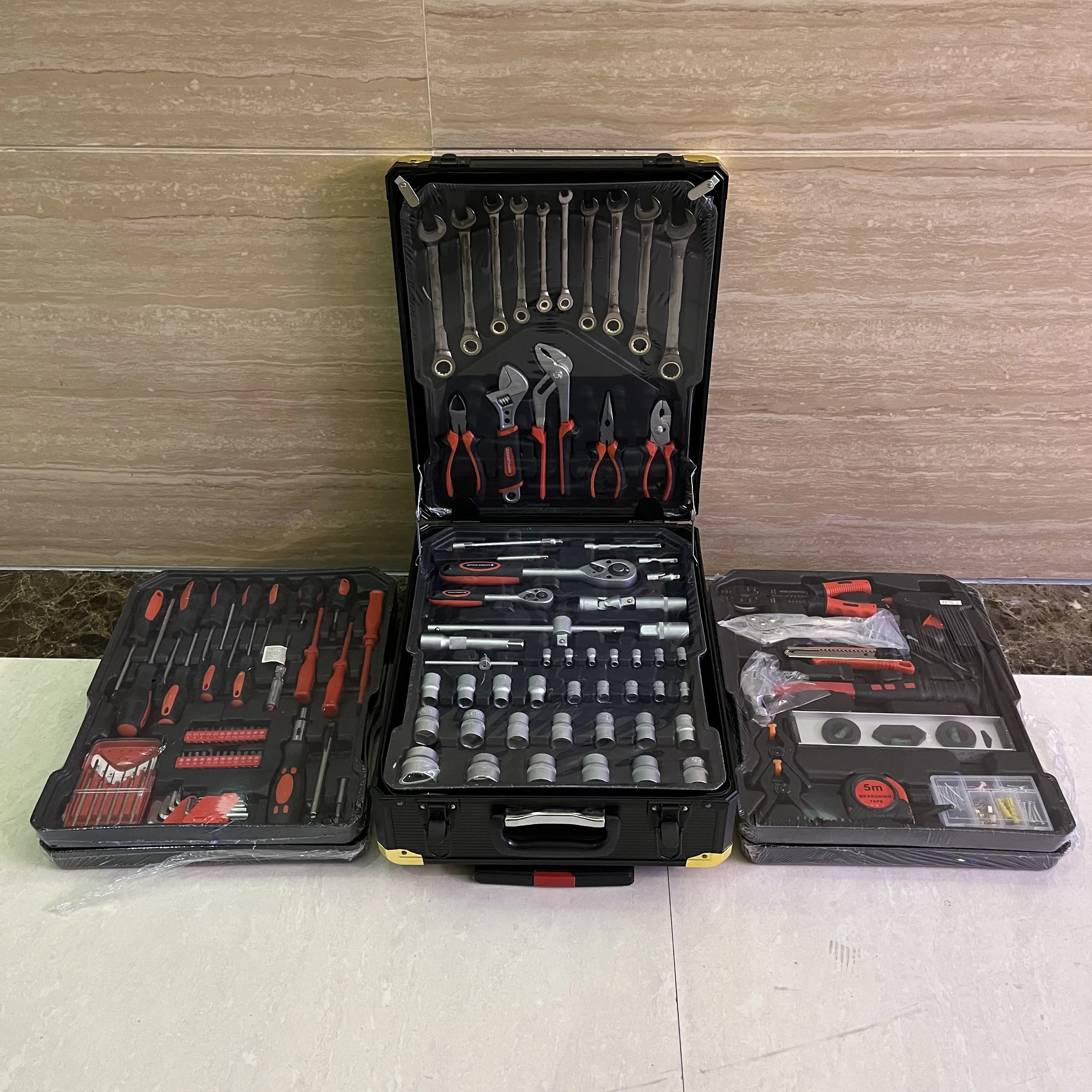 

Wholesale 409 PCS tool set aluminum box case Manufacture 409pcs tool case professional socket wrench set