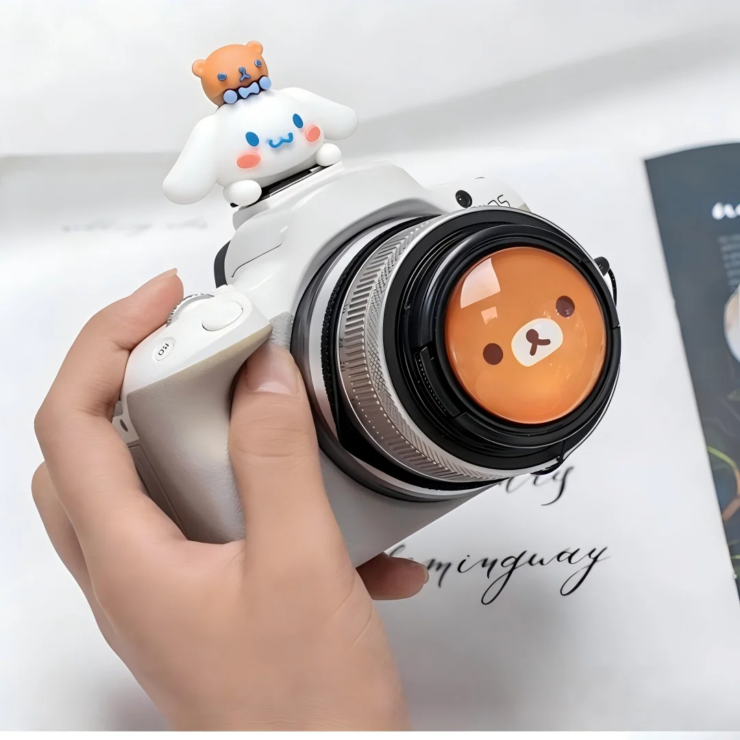 라이카 Q2 후지 X100V X-T5 ZV-1 캐논 EOS R5 니콘 Z5 카메라 액세서리용 귀여운 작은 곰돌이 핫슈 커버