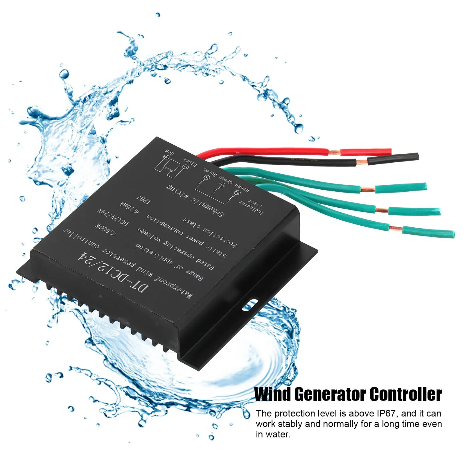 12/24V 500W Waterproof Wind Generator Controller-Battery Charging Regulator for Wind Turbines
