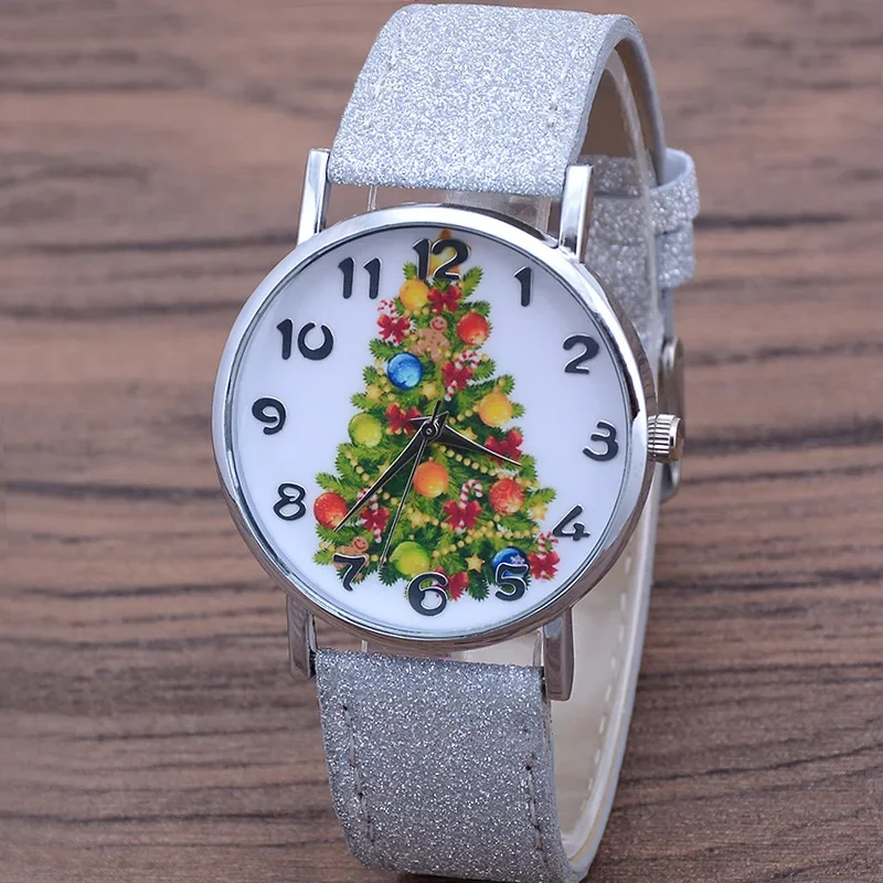 Christmas Tree Women's Watches Casual Quartz Wristwatches Bright Color Leather Strap Watches Cute Ladies Watch Gift Reloj Mujer 4
