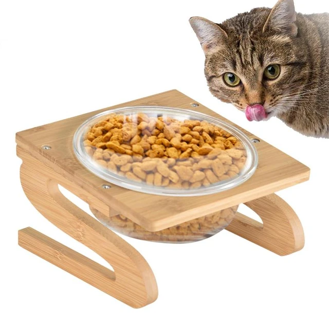 Acrylic Elevated Pet Stand for Cat and Dog with Bowls, Raised Food and  Water Bowls, Stand Feeder with Glass Bowl - AliExpress