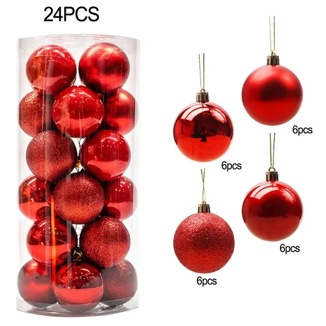 24pcs Small 3cm Christmas Baubles Balls for Tree Decoration 10