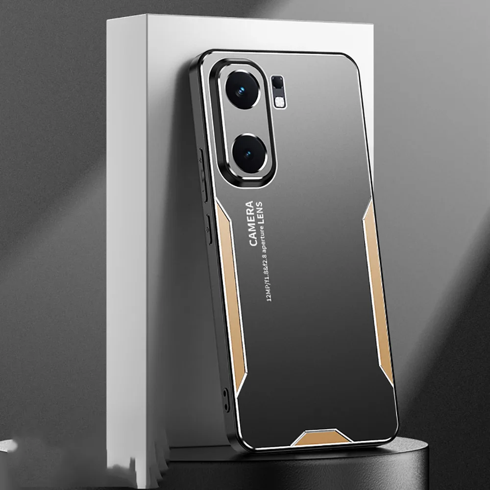 Luxury Splicing Metal Phone Case - Shockproof Soft Bumper with Full Camera Protection