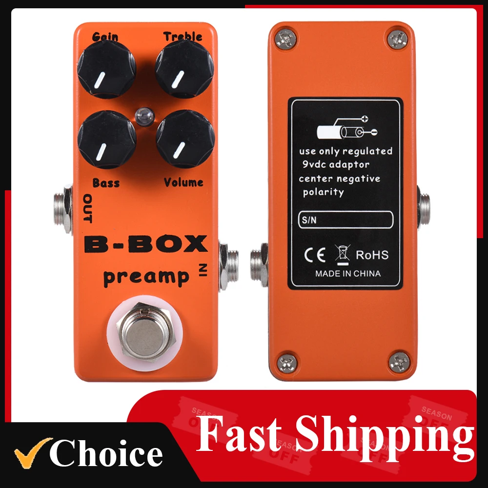 MOSKY Preamp B-Box Guitar Effect Pedal Preamp Overdrive Electric Bass Guitarra Acoustic Guitar Effect Analog Signal