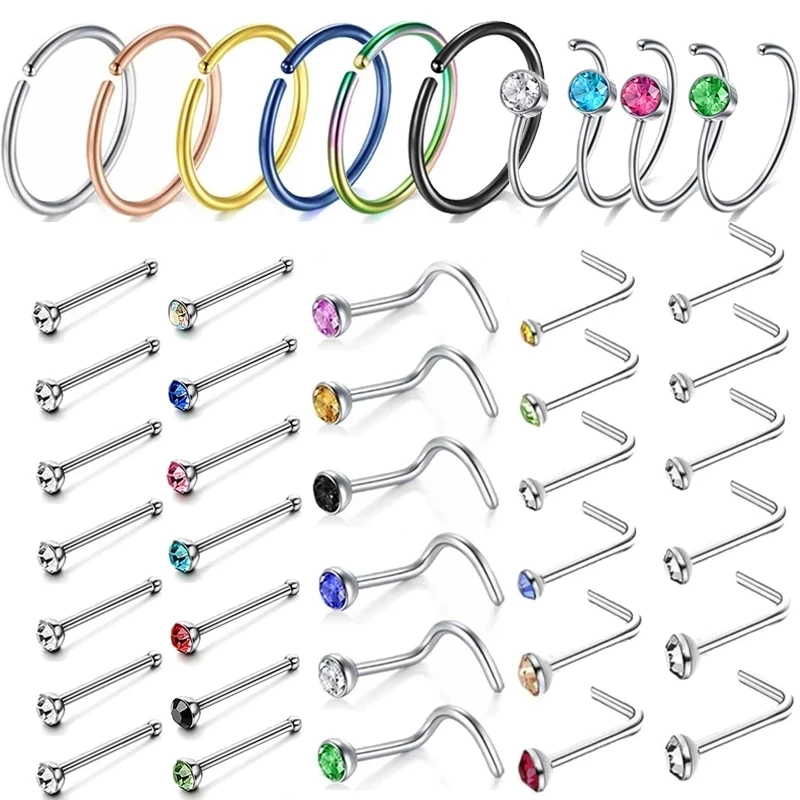 Pack Clip Nose Ring Stainless Steel Pircing Earring Stainless Steel