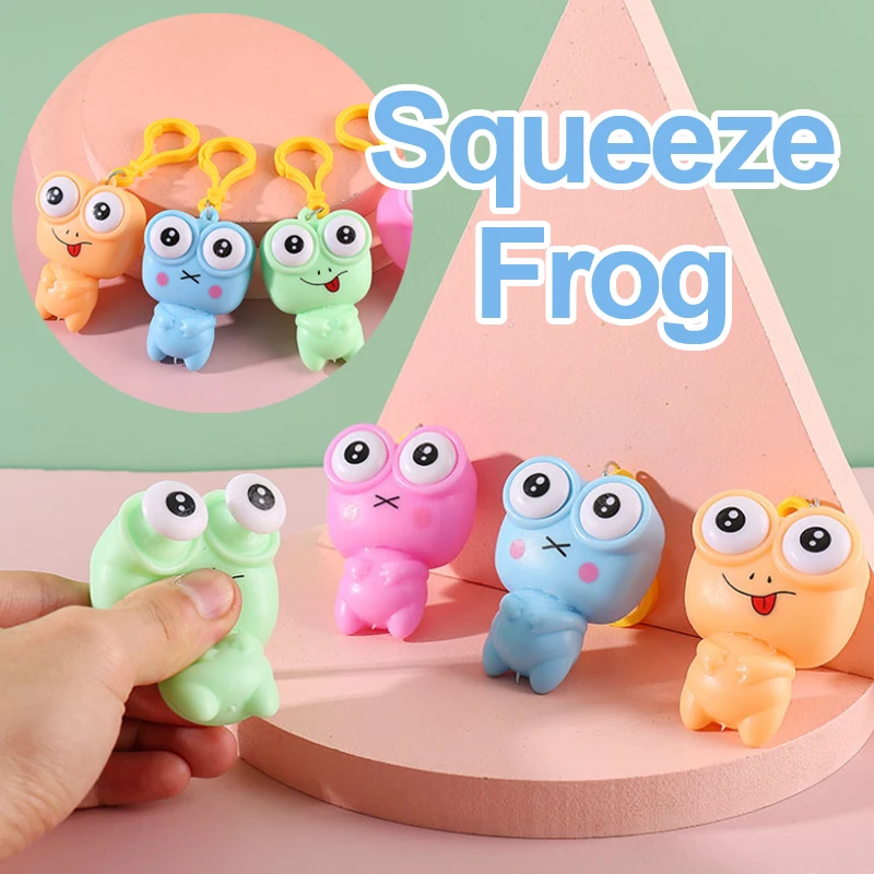 

Anti-Stress Toy Frog Keychain Toy Squeeze Fidget Toys Squishy Trick Pranks For Kids Adults Gift New Hot Style J194