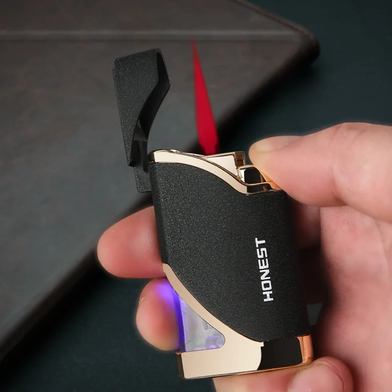 

Creative Windproof Outdoor Lighter Metal Jet Cigar Lighter Unusual Torch Refillable Butane Gas Lighter Accessories Men's gift