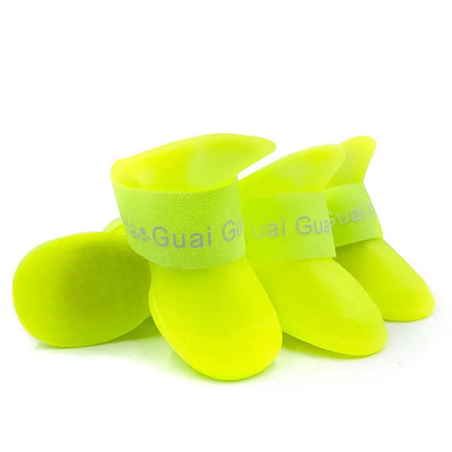 4Pcs Pet WaterProof Rainshoe Anti-slip Rubber Boot For Small Medium Large Dogs Cats Outdoor Shoe Dog Ankle Boots Pet rain shoes 3
