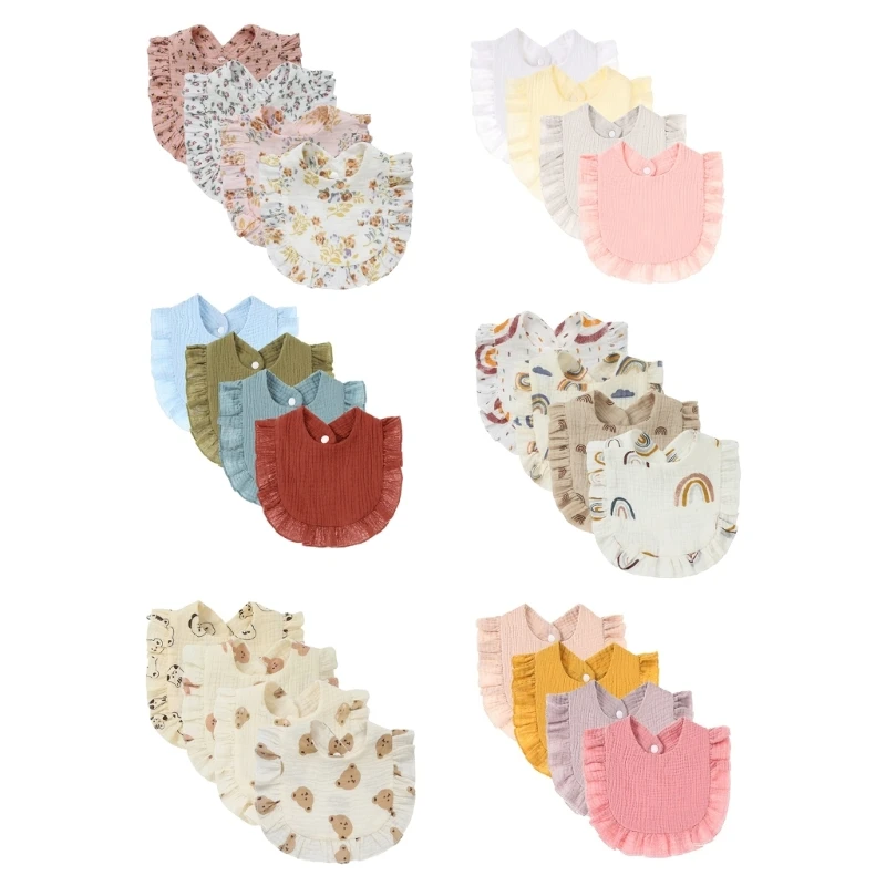 

Infant Drooling Apron Feeding Bibs Newborn Baby Lotus Leaf Bib Baby Supply