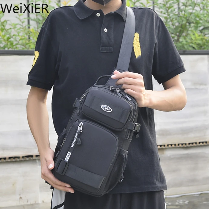 Fashion Multifunction Men's Shoulder Bag Running Outdoor Sling Crossbody Bags Male Travel Trend High Capacity Sport Chest Bag