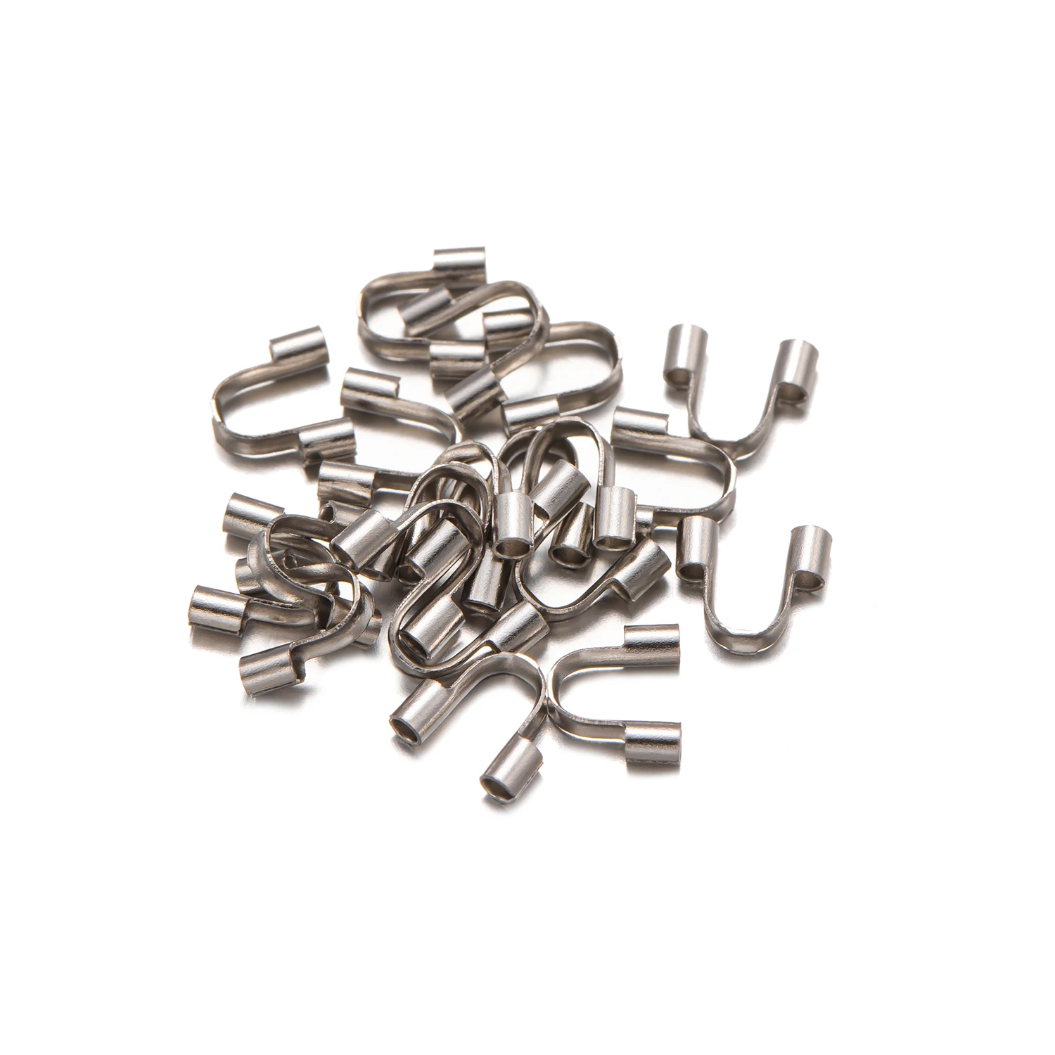 20 Stück 0,7mm Edelstahl U-Form Protektoren Schlaufen Crimp Perlen Verschlüsse Anschluss DIY Halsketten Armbänder Perlen Schmuck herstellung – Detail 5